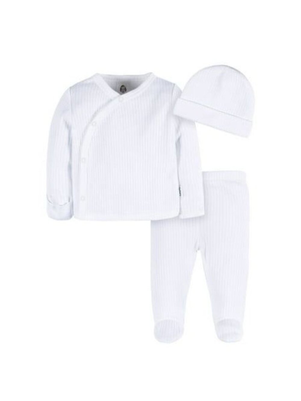 Gerber Baby Neutral White Take Me Home Outfit Set 3-Piece Sizes Preemie - 0/3
